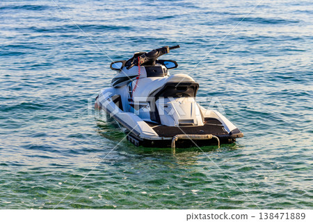 Empty jet ski in a sea. Summer vacation concept Empty jet ski in a sea. Summer vacation concept 138471889