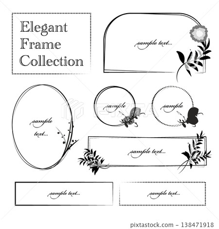 優雅的植物框架材質套裝 優雅的植物框架材質套裝 138471918