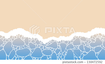 Simple illustration of a shoreline background; sea, summer, sandy beach. Simple illustration of a shoreline background; sea, summer, sandy beach. 138472592