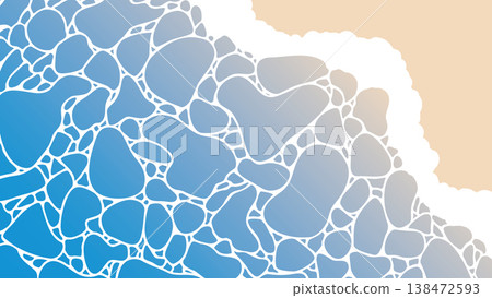 Simple beach background illustration: sea, summer, sandy beach, shoreline 138472593