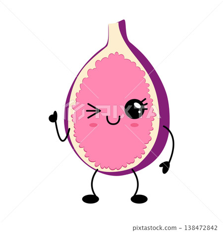 Kawaii fig with pink inside and purple skin 138472842