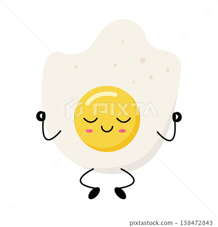 Cutie fried egg winks with content smile 138472843