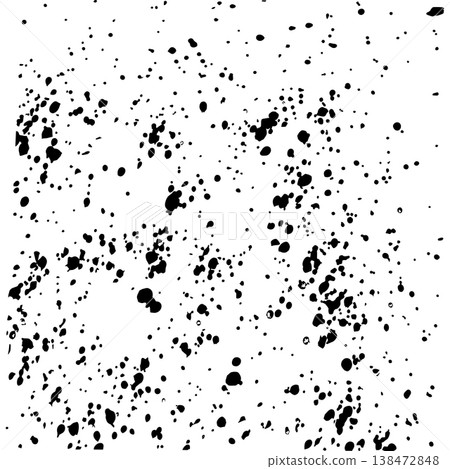 Black Ink Splatter on Transparent Background. Abstract Black Ink Splashes. 138472848
