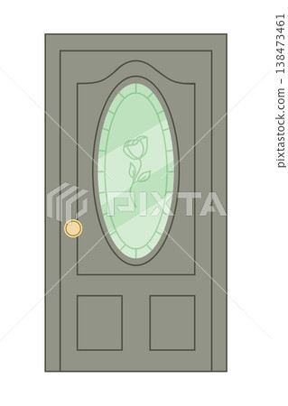 Vector illustration of a stylish house door with classic and modern elements. Vector illustration of a stylish house door with classic and modern elements. 138473461