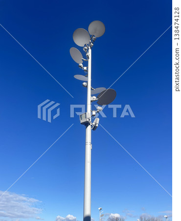 Telecommunications Tower Satellite Dishes Antenna Mobile Network 5G Technology Telecommunications Tower Satellite Dishes Antenna Mobile Network 5G Technology 138474128