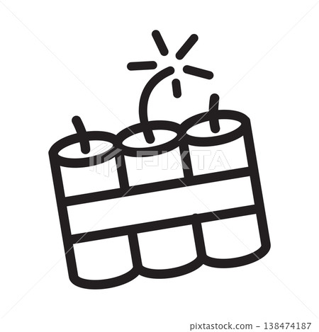Fireworks Bomb Cake with Lit Fuse Icon - Independence Day Fireworks Bomb Cake with Lit Fuse Icon - Independence Day 138474187