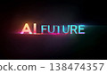 AI Future text with vibrant holographic and glitch effects on black background, futuristic artificial intelligence concept, glowing neon typography for tech blog This is AI-generated item 138474357