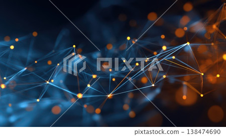 Nodes lighting up a digital space 138474690