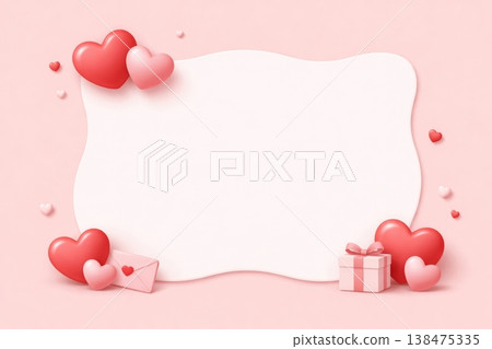 Hearts and Gift on Pink Background Hearts and Gift on Pink Background 138475335