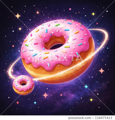 Donut Planets in Colorful Space Donut Planets in Colorful Space 138475423