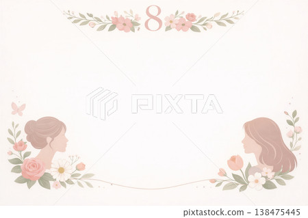 Elegant Floral Frame for Womens Celebration Elegant Floral Frame for Womens Celebration 138475445