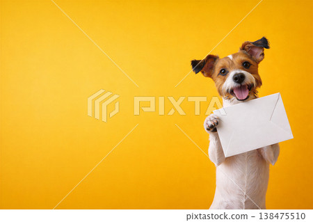 Happy Dog Delivering A Heartfelt Message Happy Dog Delivering A Heartfelt Message 138475510