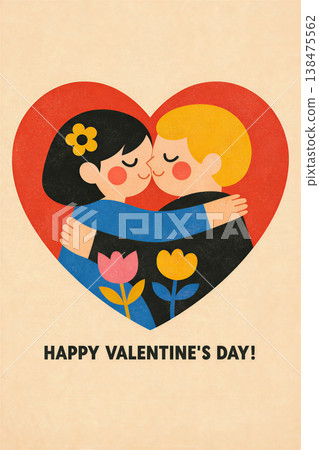 A Warm Retro Valentine Embrace Poster A Warm Retro Valentine Embrace Poster 138475562