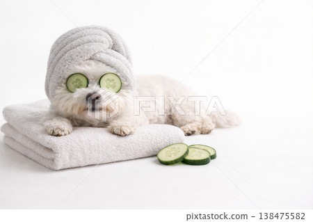 Relaxing Pet Spa Day With Cute Dog Relaxing Pet Spa Day With Cute Dog 138475582