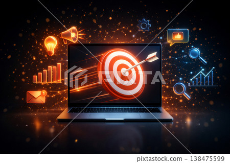 Digital Marketing Target And Analytics Visual Digital Marketing Target And Analytics Visual 138475599