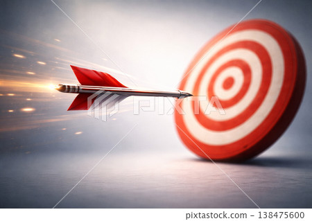 Arrow Striking A Red Circular Target 138475600