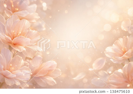 Soft Peach Floral Glow and Dreamy Light 138475610
