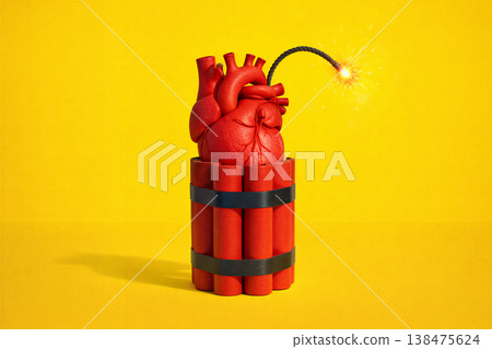 Explosive Heart Concept for Emotional Tension 138475624