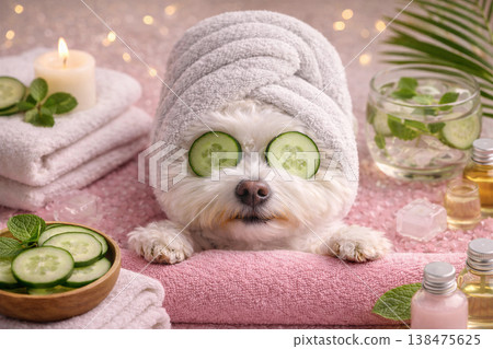 Cozy Canine Spa Day With Cucumbers Cozy Canine Spa Day With Cucumbers 138475625