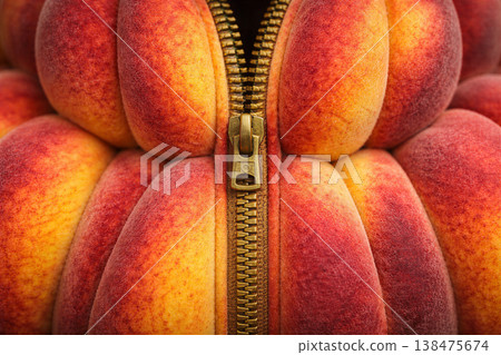 Surreal Close Up of Zippered Peaches Surreal Close Up of Zippered Peaches 138475674