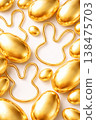 Golden Easter Eggs And Bunny Outlines 138475703