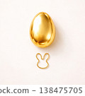 Minimal Golden Egg With Bunny Outline 138475705