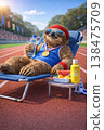 Champion Sloth Relaxing Trackside After Winning 138475709