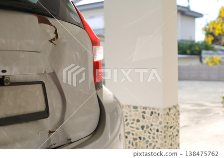 Car Rear Damage Near Pillar Car Rear Damage Near Pillar 138475762
