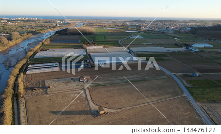 Drone View of Farmland with Crop Patterns Drone View of Farmland with Crop Patterns 138476122
