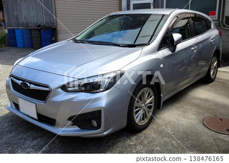 Passenger cars lining up in the parking lot 138476165