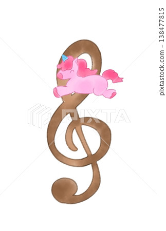 Unicorn and musical notes Unicorn and musical notes 138477815