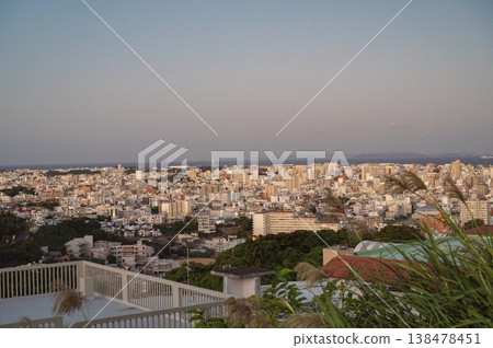 Okinawa, Naha City at dawn (viewed from Shuri Sakiyama Park) 138478451