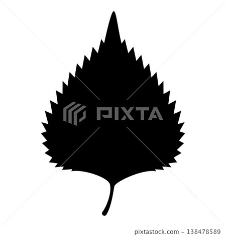 Illustration of a shiso leaf; includes copy space; transparent background; monochrome. Illustration of a shiso leaf; includes copy space; transparent background; monochrome. 138478589
