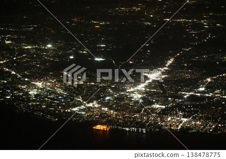 City lights of Kobe seen from the sky at night 138478775