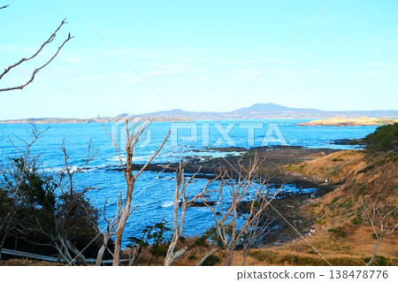 Noshima and Ukushima islands as seen from Ojika Island in the Goto Islands, Sasebo City, Nagasaki Prefecture. Noshima and Ukushima islands as seen from Ojika Island in the Goto Islands, Sasebo City, Nagasaki Prefecture. 138478776