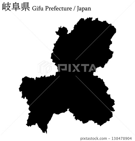 日本向量插圖地圖素材:岐阜縣地圖 日本向量插圖地圖素材:岐阜縣地圖 138478904
