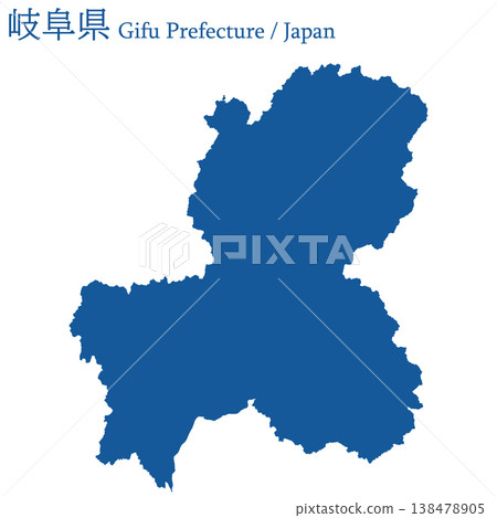 日本向量插圖地圖素材:岐阜縣地圖 日本向量插圖地圖素材:岐阜縣地圖 138478905