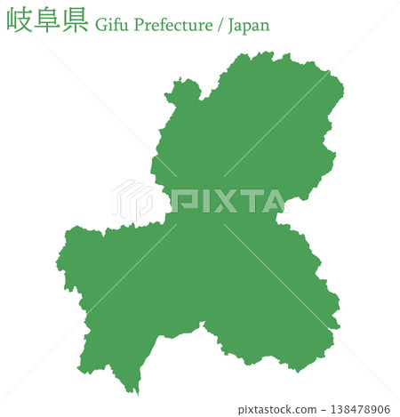 日本向量插圖地圖素材:岐阜縣地圖 日本向量插圖地圖素材:岐阜縣地圖 138478906