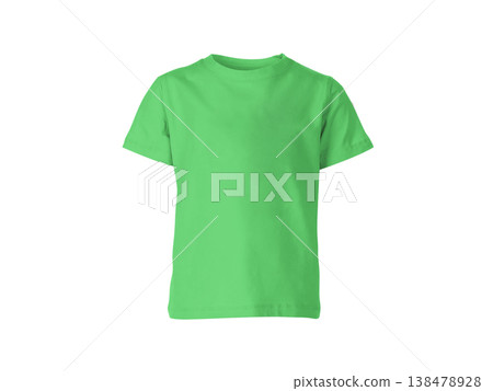 Electric Green colour blank fashion tee front mockup template 138478928
