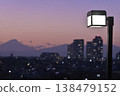 The cityscape at dusk and the sunset 138479152
