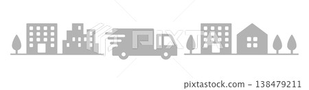 Express delivery truck icon illustration material - gray 138479211