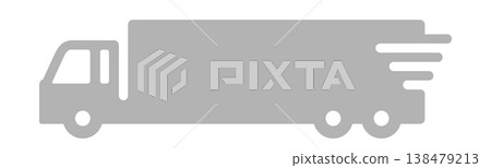 強調配送速度，卡車圖標，灰色。 138479213