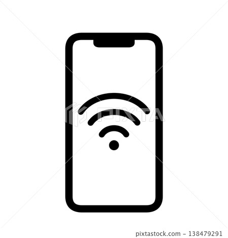 智慧型手機上的 Wi-Fi 連線圖標 智慧型手機上的 Wi-Fi 連線圖標 138479291