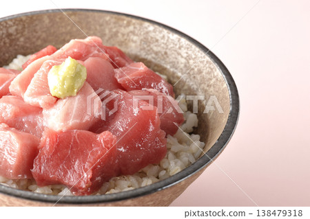 A single serving photo of a bowl of diced tuna. A single serving photo of a bowl of diced tuna. 138479318