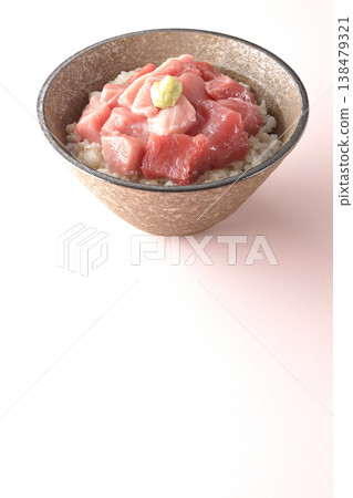 A single serving photo of a bowl of diced tuna. A single serving photo of a bowl of diced tuna. 138479321