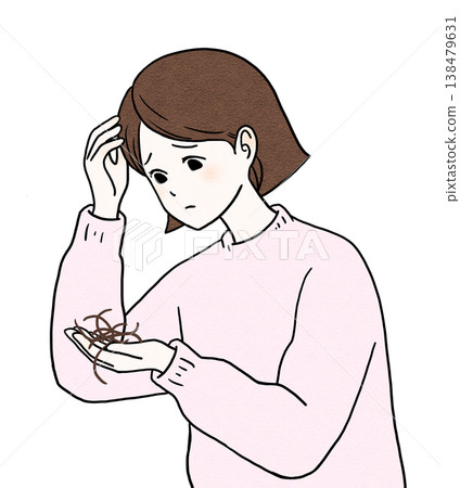 女性患脫髮 女性患脫髮 138479631