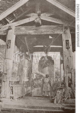 Old photo from 1894, the large bell of Engakuji Temple, Kamakura Old photo from 1894, the large bell of Engakuji Temple, Kamakura 138480042
