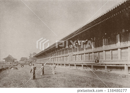 老照片，1894年，京都，三十三間堂，大型射箭比賽 138480277