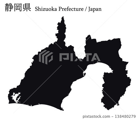 日本靜岡縣地圖向量插圖素材 日本靜岡縣地圖向量插圖素材 138480279