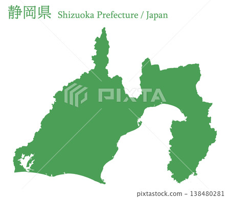 Vector illustration map material for Japan: Shizuoka Prefecture map Vector illustration map material for Japan: Shizuoka Prefecture map 138480281